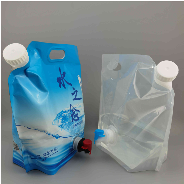 廠家定制雙吸嘴自立袋 大容量液體包裝袋 上下出口便攜手提水袋